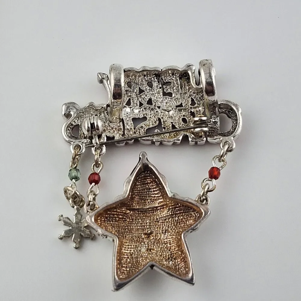 Merry Christmas Brooch Pendant Star Articulated‎